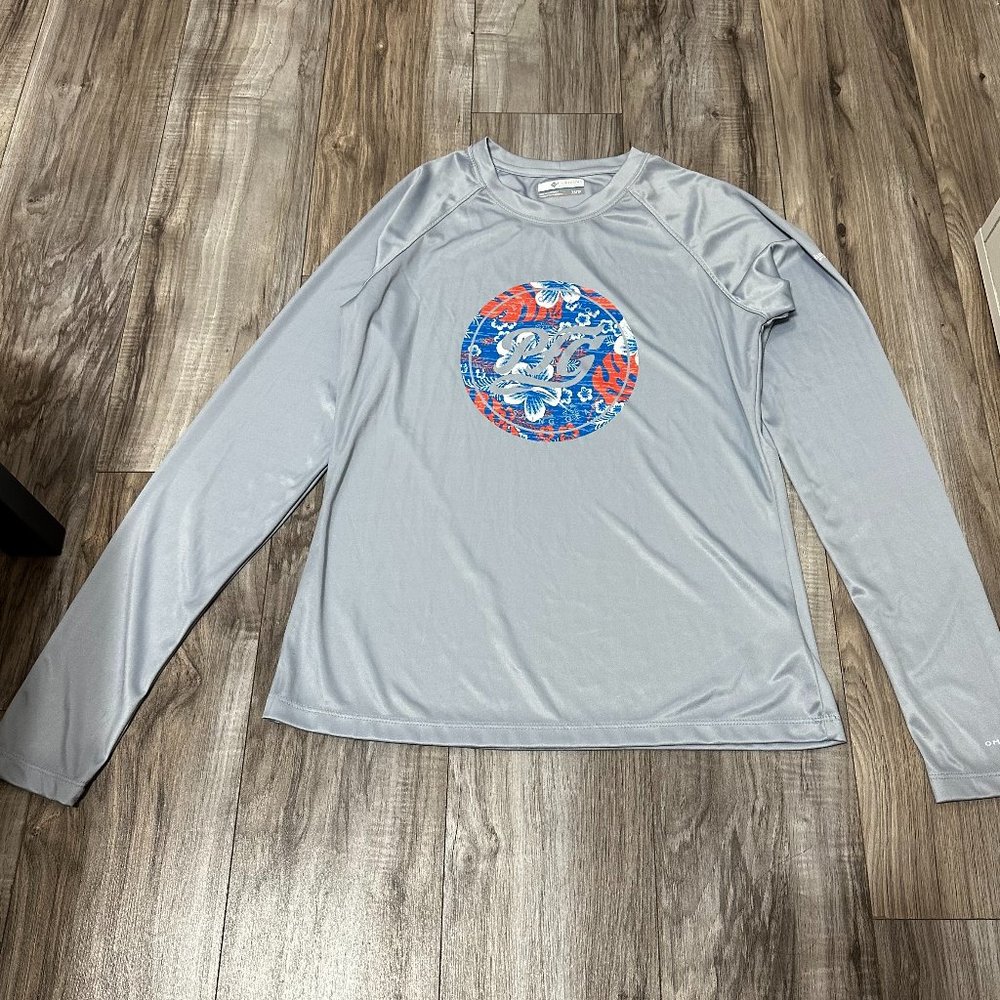 Columbia Women's PFG Super Tidal Tee Long Sleeve Light Blue Size XS